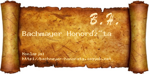 Bachmayer Honoráta névjegykártya